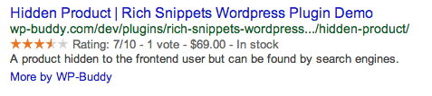 Rich Snippets Product Hidden for the User