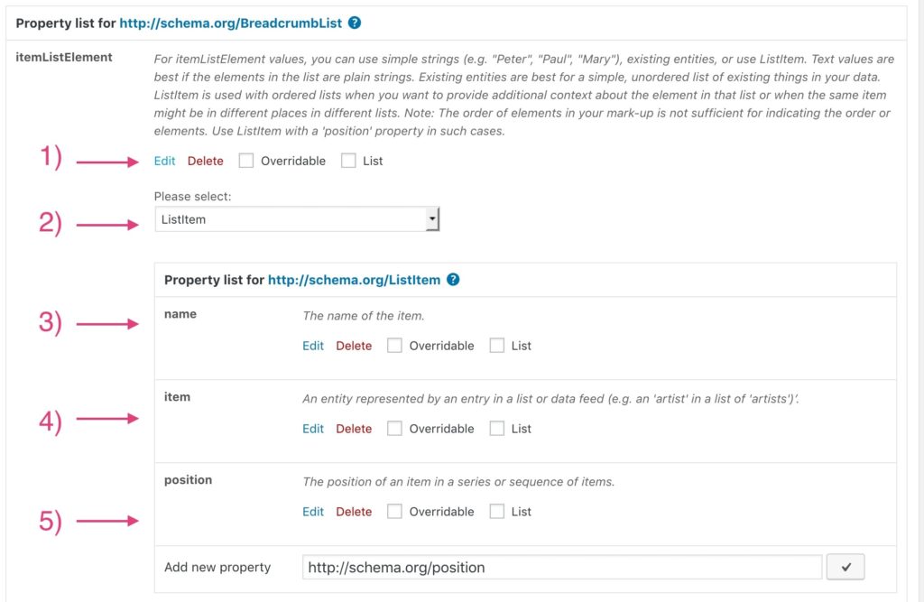 structured data creator itemlistelement