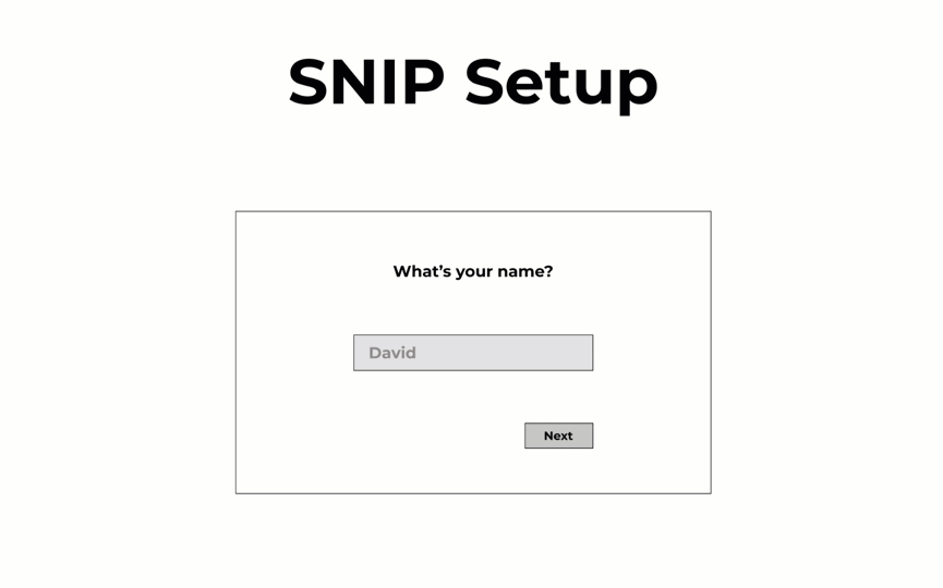 SNIP Setup Wizard Protoype