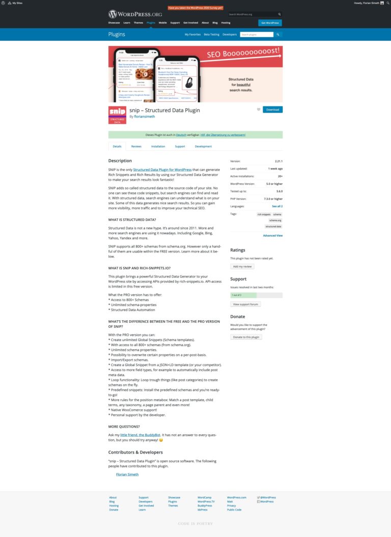 SNIP Landingpage Auf W Jan 2021 SNIP Rich Snippets Structured 